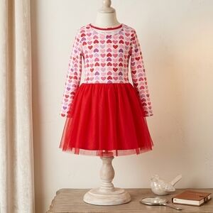 Isaac Mizrahi Pink and Red Heart Kids Dress